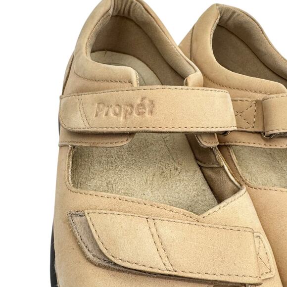 Propet Tan Suede Leather Padded Orthotic Sandals Sz 8 Wide Arch Support Comfort - Picture 8 of 16